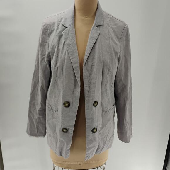 Halston Ultrasuede Vintage 70s 80s Gray Blazer Jacket L USA Unionmade Mod Disco - Picture 1 of 15